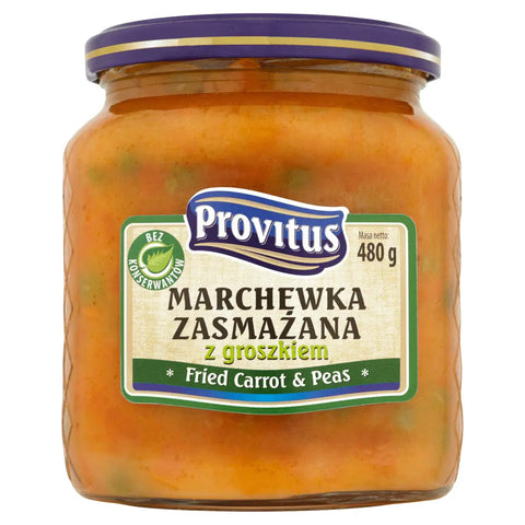Polish Traditional Fried Vegetable Sides Fried Carrots with Green Peas 16.9oz 480g Provitus