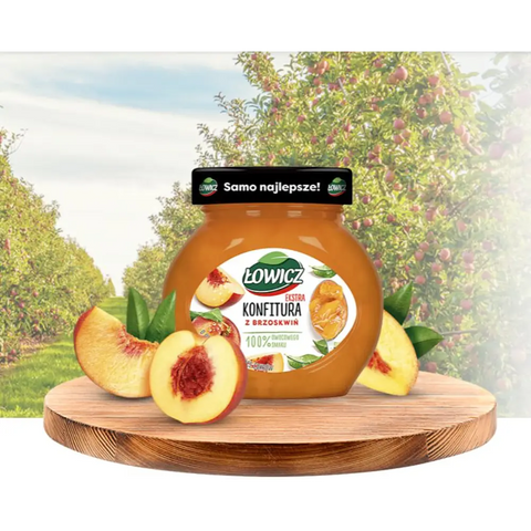 Lowicz Preserves Peach 8.46oz 240g Lowicz