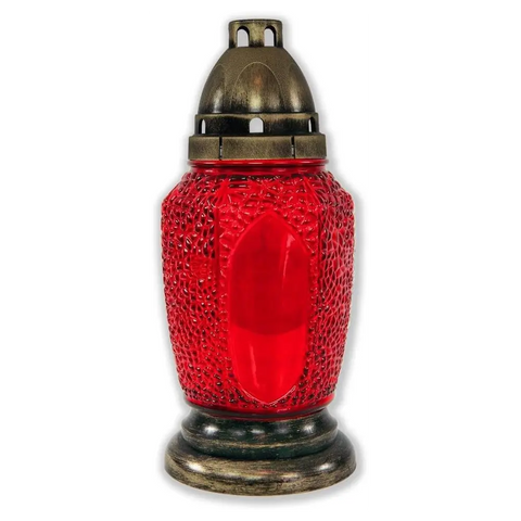 Glass Grave Candle Znicz Z320/MIX Red Znicz Polski