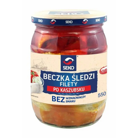Seko Herring & Mackerel – Traditional Polish Recipes Herring Fillets Kashubian 19.4oz 550g Seko