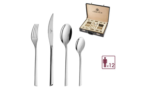 68-piece cutlery set FLAMES gloss + case Gerlach USA