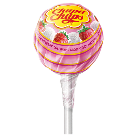 Chupa Chups Lollipops Strawberry Cream 0.42oz 12g Chupa Chups