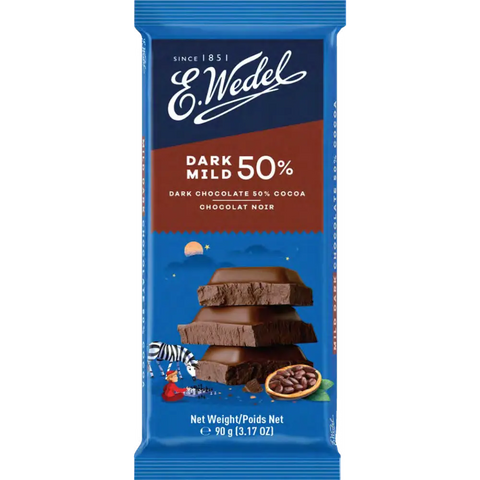 E.Wedel Chocolate Dark 50% 3.17oz 90g E.Wedel