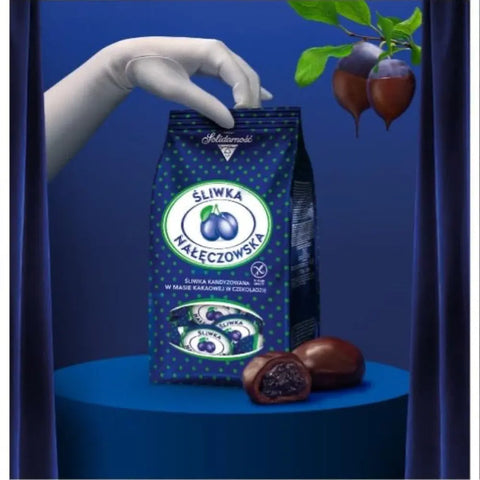 Solidarnosc Candied Plums in Dark Chocolate "Sliwka Naleczowska" 12.35oz 350g Solidarnosc