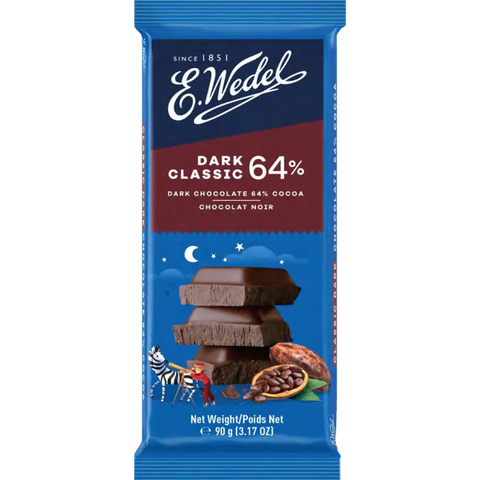 E.Wedel Chocolate Dark 64% 3.17oz 90g E.Wedel