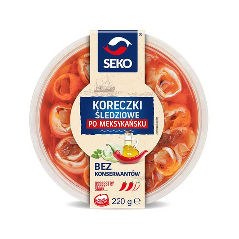 Seko Herring Rolls – Plastic Tray Mexican Style Herring Rolls 7.76oz 220g Seko