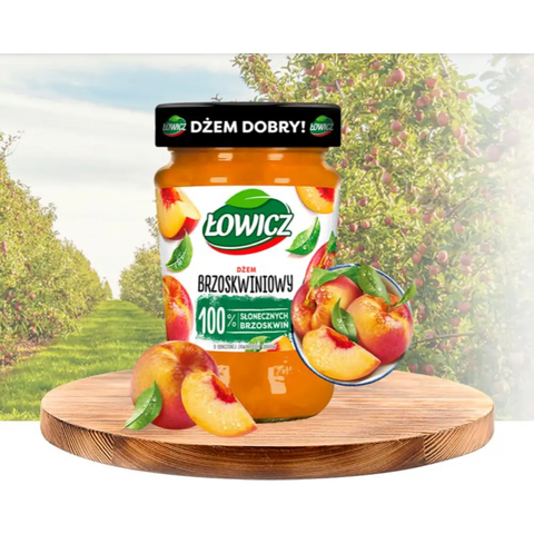 Lowicz Jam Traditional Fruit Spread Peach 9.9oz 280g Lowicz