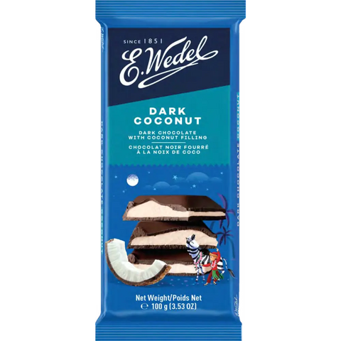 E.Wedel Chocolate Dark Coconut 3.5oz 100g E.Wedel