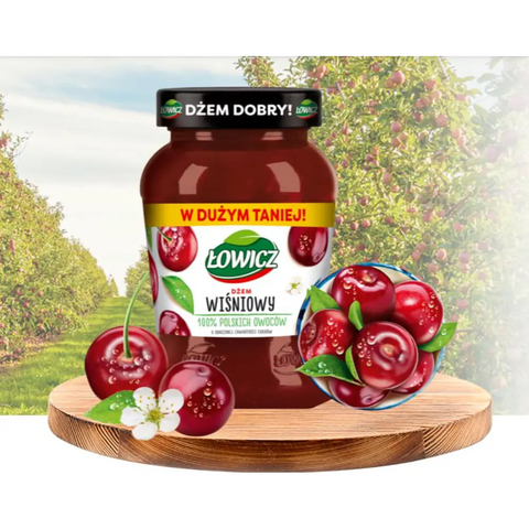Lowicz Jam Traditional Fruit Spread XXL Cherry 15.9oz 450g Lowicz