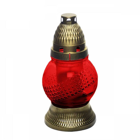Glass Grave Candle Znicz P94T Red Znicz Polski