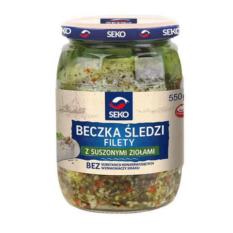 Seko Herring & Mackerel – Traditional Polish Recipes Herring with Herb 19.4oz 550g Seko