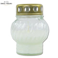Classic Glass Covered Grave Candle – Model S125 (Poured Wax) White Znicz Polski