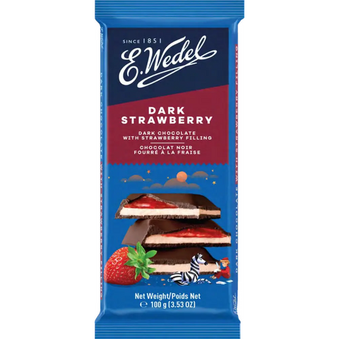 E.Wedel Chocolate Dark Strawberry 3.5oz 100g E.Wedel