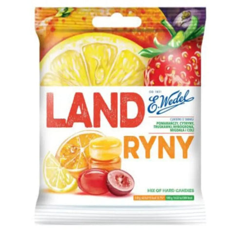Wedel 'Landryny' Multifruit Hard Candies 3.17oz 90g (Pack of 16) E.Wedel