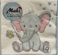 Elephant Napkins with Balloon Blue Pack of 20 Lalix