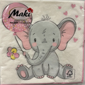 Elephant Napkins with Balloon Pink Pack of 20 Lalix