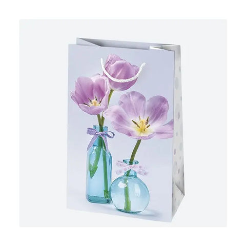 Elegant Gift Bag with White Roses and Lilies Lalix