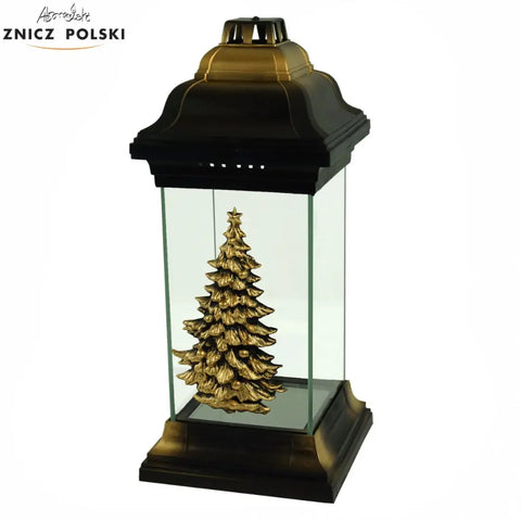 Christmas Grave Candle – BN Chapel with Christmas Tree (LS2 CH) Gold Znicz Polski