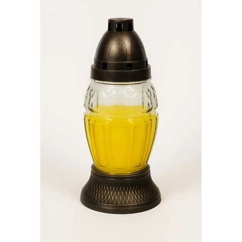 Glass Grave Candle Znicz Z30 Yellow Znicz Polski