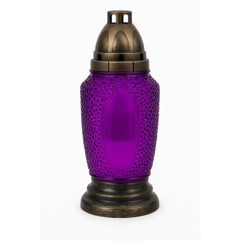 Glass Grave Candle Znicz Z320/MIX Violet Znicz Polski