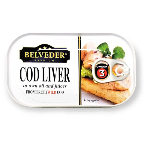Belveder Wild Cod Liver from Iceland 4.23oz 120g Belveder