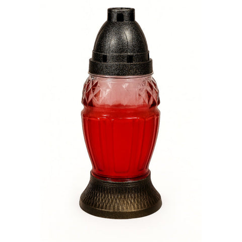 Glass Grave Candle Znicz Z30 Red Znicz Polski