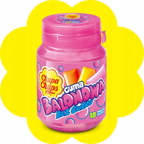 Chupa Chups Sugar-Free Bubble Gum – Tutti Frutti Flavor 2.54oz 72g (Pack of 6) Chupa Chups