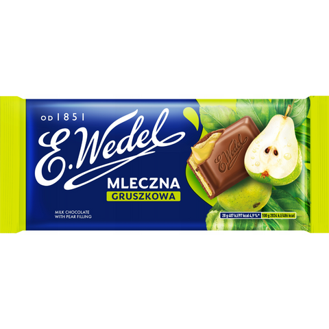 Wedel Milk Chocolate Milk Chocolate with Pear 3.5oz 100g E.Wedel