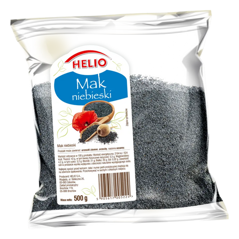 HELIO Poppy Seeds – Whole Blue Poppy Seeds 17.6oz 500g HELIO