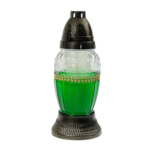 Glass Grave Candle Znicz Z30 Green Znicz Polski