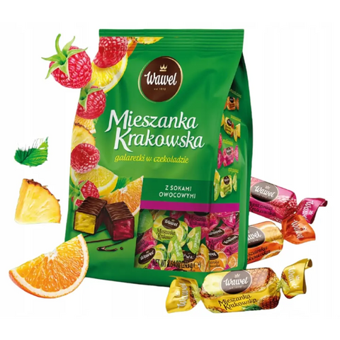 Wawel Mieszanka Krakowska – Chocolate Covered Jelly Candy 8.64oz 245g Bag Wawel