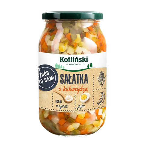Kotliński Jarred Traditional Vegetable Salad Traditional with Corn 32.45oz 870g Kotliński