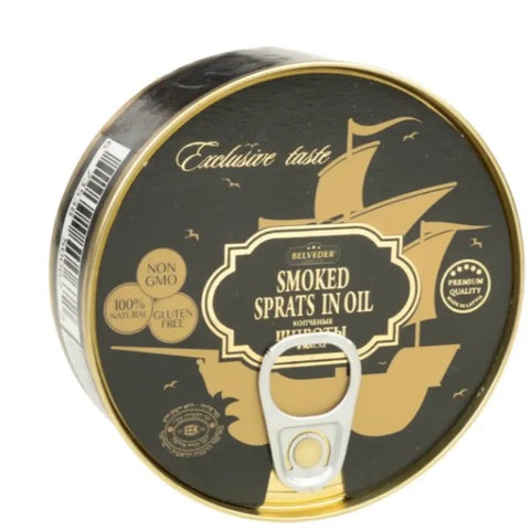 Belveder Riga Smoked Sprats in Oil (Easy Open) Belveder