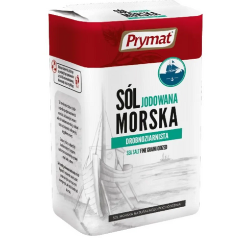 Prymat Salt Iodized Sea Salt Fine Grain – 2.2lb 1kg Prymat