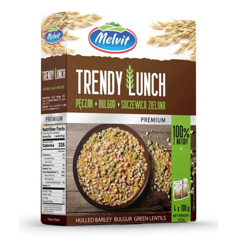 Melvit Trendy Lunch Hulled Barley, Bulgur, Green Lentils 4 x 3.53oz 100g Melvit