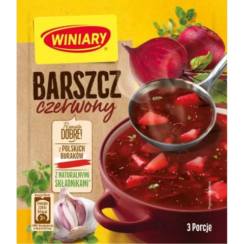 Winiary Instant Soups Red Borsch 2.11oz 60g Pack of 5 Winiary