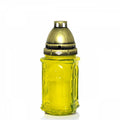 Glass Grave Candle Znicz KMI Yellow Znicz Polski