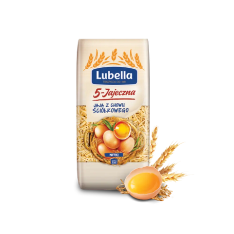 Lubella 5 Eggs Pasta & Noodles 5 Eggs Threads Pasta 8.81oz 250g (Nitki) Lubella