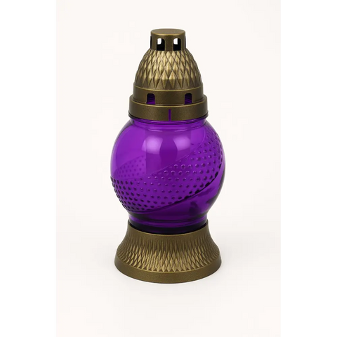 Glass Grave Candle Znicz P94T Violet Znicz Polski