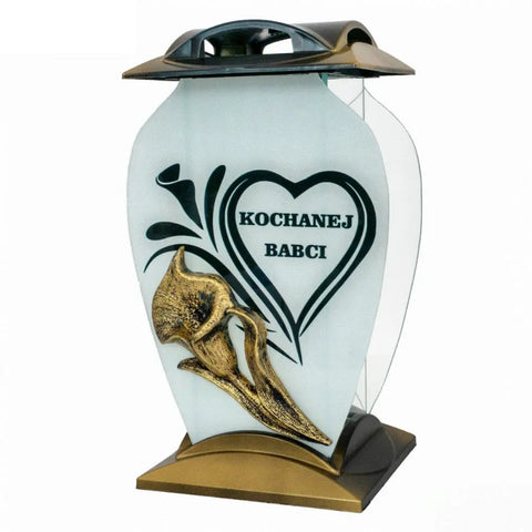 Polish Grave Candle – Traditional Memorial Light – Cesar Kalla Grandma Gold Znicz Polski