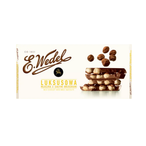 E.Wedel Chocolate Luxury Milk with Whole Hazelnuts 3.5oz 100g E.Wedel