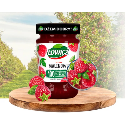 Lowicz Jam Traditional Fruit Spread Raspberry 9.9oz 280g Lowicz
