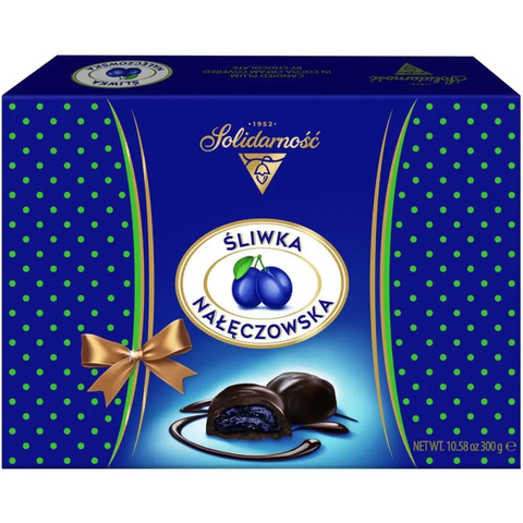 Solidarnosc Candied Plums in Dark Chocolate "Sliwka Naleczowska" 10.58oz 300g Solidarnosc