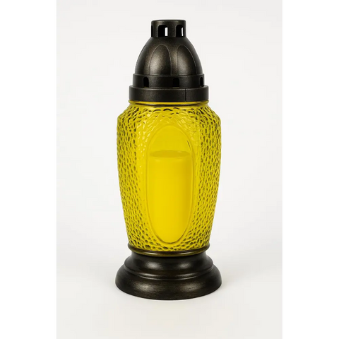 Glass Grave Candle Znicz Z320/MIX Yellow Znicz Polski