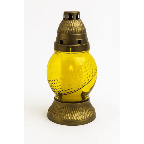 Glass Grave Candle Znicz P94T Yellow Znicz Polski