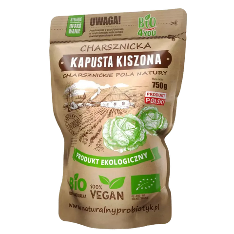 CHPN Organic Sauerkraut – Natural & with Boletus Mushroom Organic Sauerkraut 26.45oz 750g Charsznickie Pola Natury