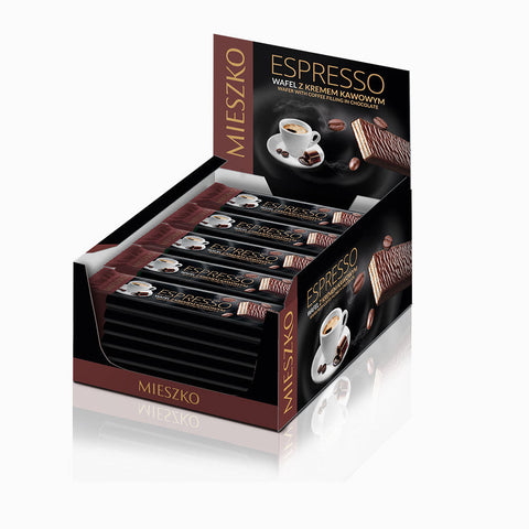 Mieszko Wafer Bar Espresso 1.2oz 34g (Pack of 35) Mieszko
