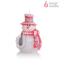 Snowman Figure Candle – 12.5 cm by Bartek Candles Red Bartek Candles