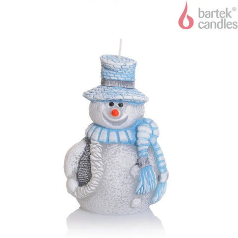 Snowman Figure Candle – 12.5 cm by Bartek Candles Blue Bartek Candles