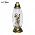 Glass Grave Candle – Model L1930 "Lily" Gold Znicz Polski